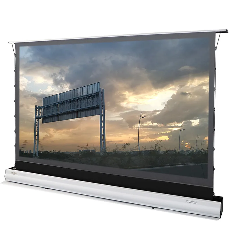 Best Selling 100inch 120inch UST ALR Electric Motorised Raising Up And Down Screen