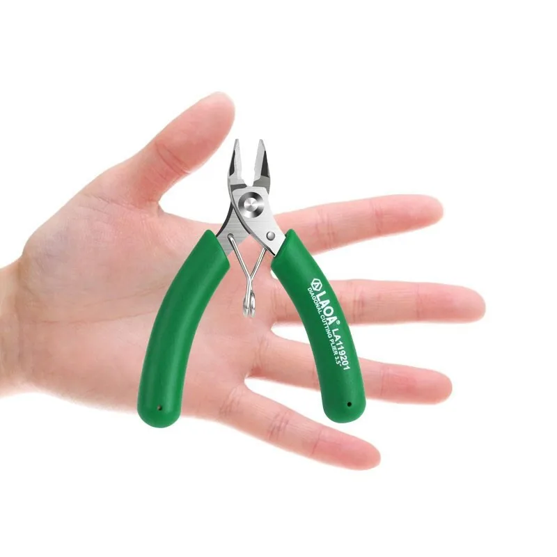

LAOA Mini Side Cutter 3.5 Inch Stainless Long Nose Nippers Small Cutting Electronic Scissors Diagonal Pliers Wire Cutter