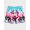 Summer Men's Shorts Quick Drying Hawaii Holiday Sports Swimming Trunks Fashion 3D Coconut Tree Printed Loose Sports Shorts 6XL 1