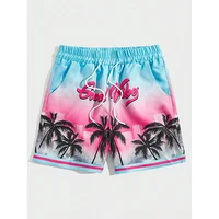 Summer Men's Shorts Quick Drying Hawaii Holiday Sports Swimming Trunks Fashion 3D Coconut Tree Printed Loose Sports Shorts 6XL 1