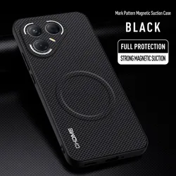 Ultra - Thin Wireless Charging Design Hard Case - Mark Pattern, Durable PC TPU Blend for Tecno Pova 7 Pro 5G (Black)