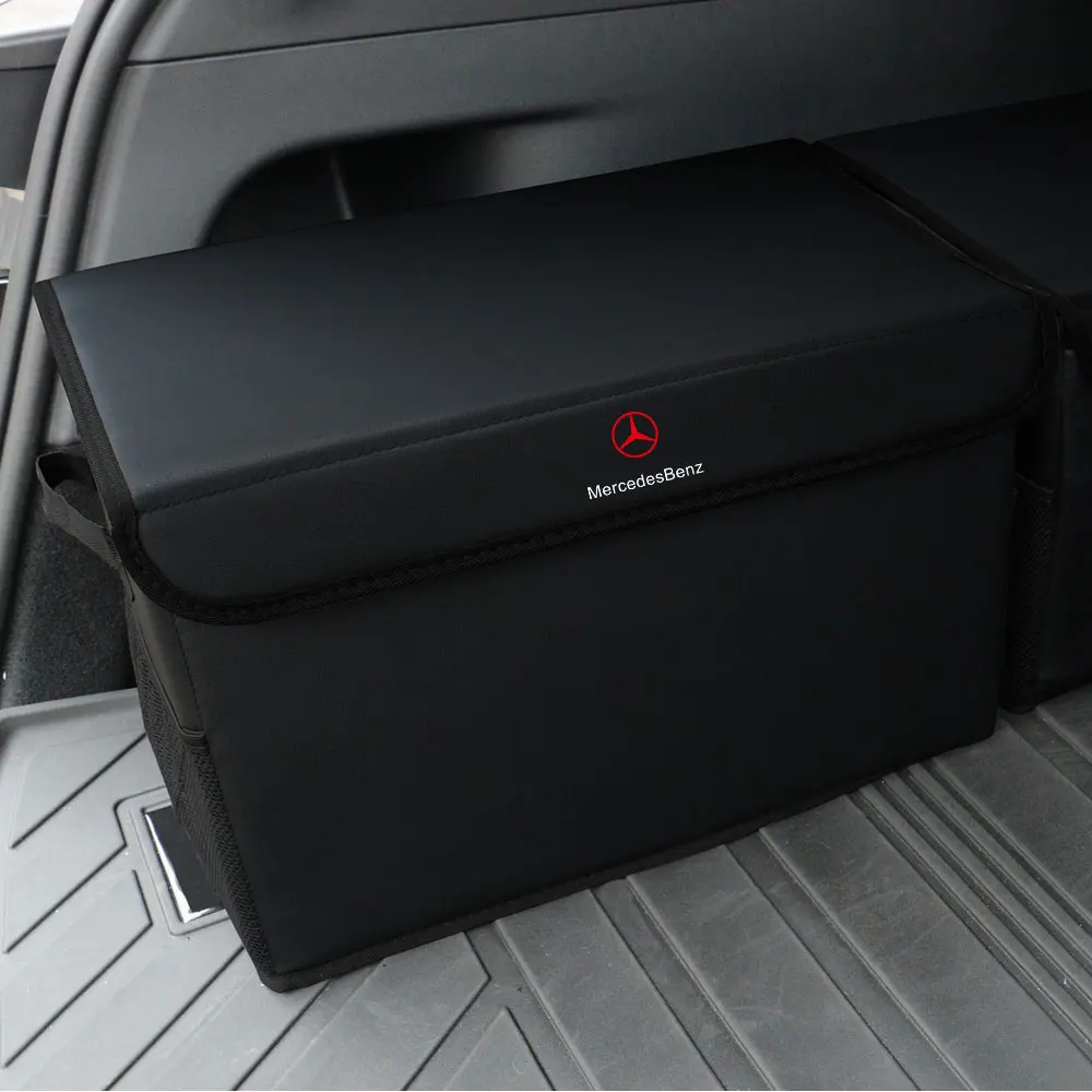 메르세데스 벤츠 A B C R G 클래스 AMG GLK GLA W204 W251 W176 용 고급 가죽 보관함, 트렁크 수납 정리 정리함 가방