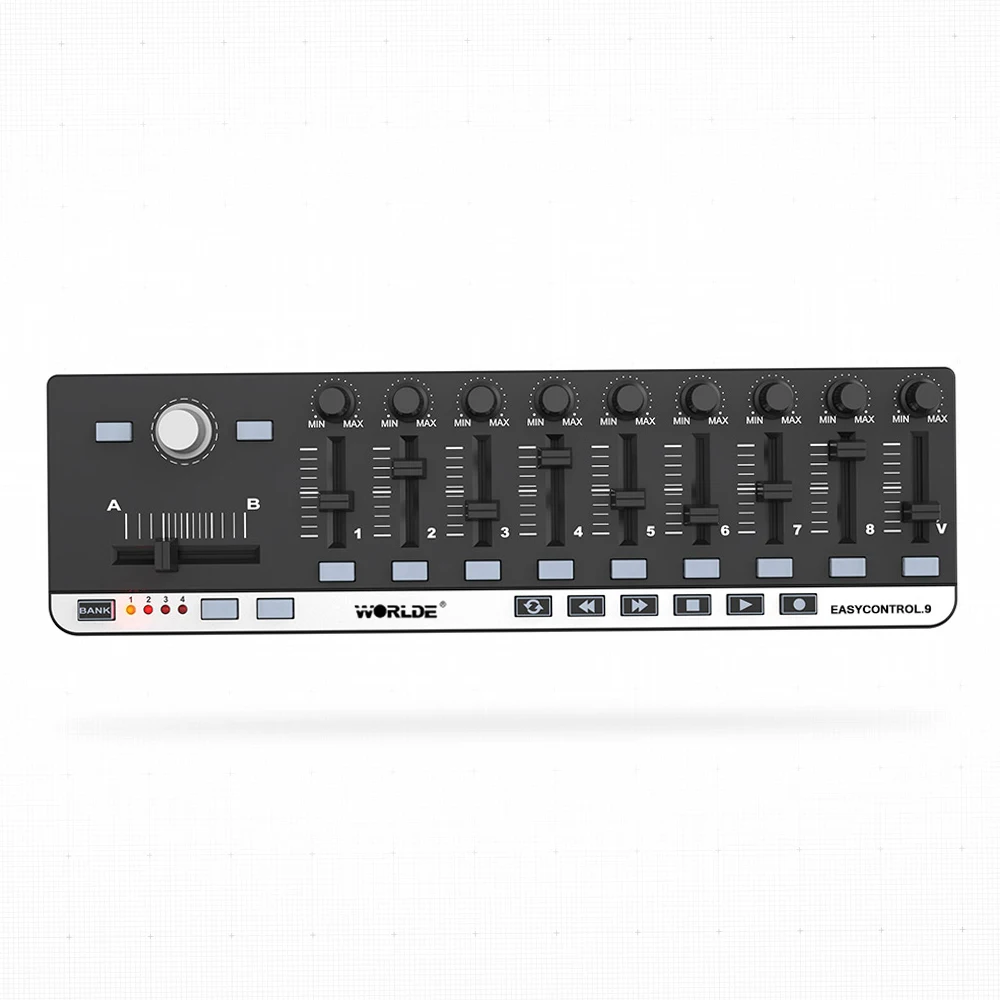 WORLDE EasyControl.9 Portable Mini USB 9 Slim-Line Control MIDI Controller