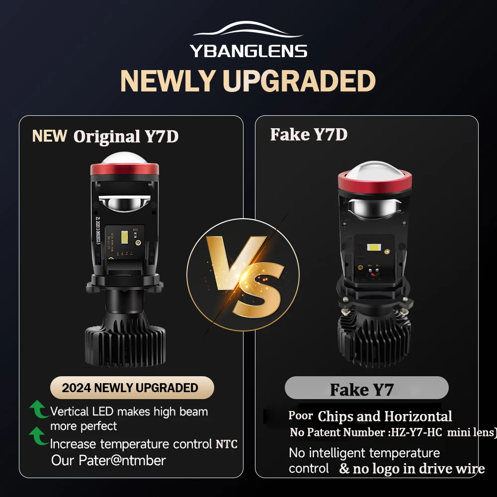 2pcs H4 LED Projector Mini Lens Auto H4 LED Headlight Bulbs Kit High Beam Low Beam 120W Turbo Fan