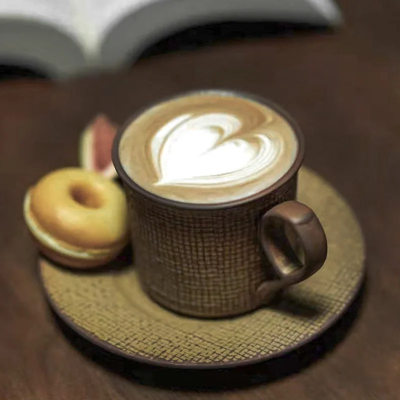 

Italian espresso cup and saucer set afternoon tea creative tea set nostalgic home latte cup small and delicate