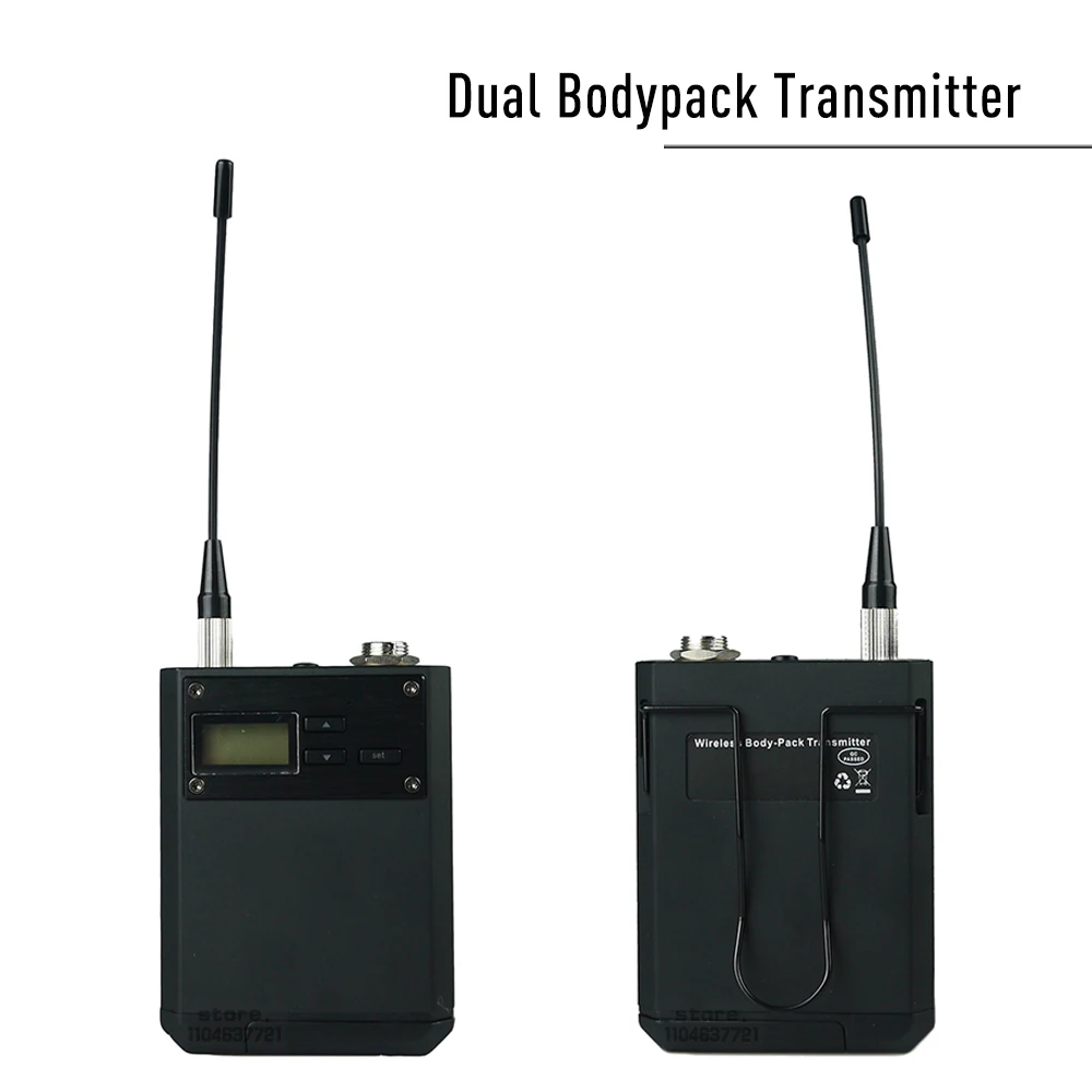 AD4Q Wireless Microphone Four Channel Digital Audio System with Dual Handheld Bodypack Transmitter For Live Vocal Stage Karaoke
