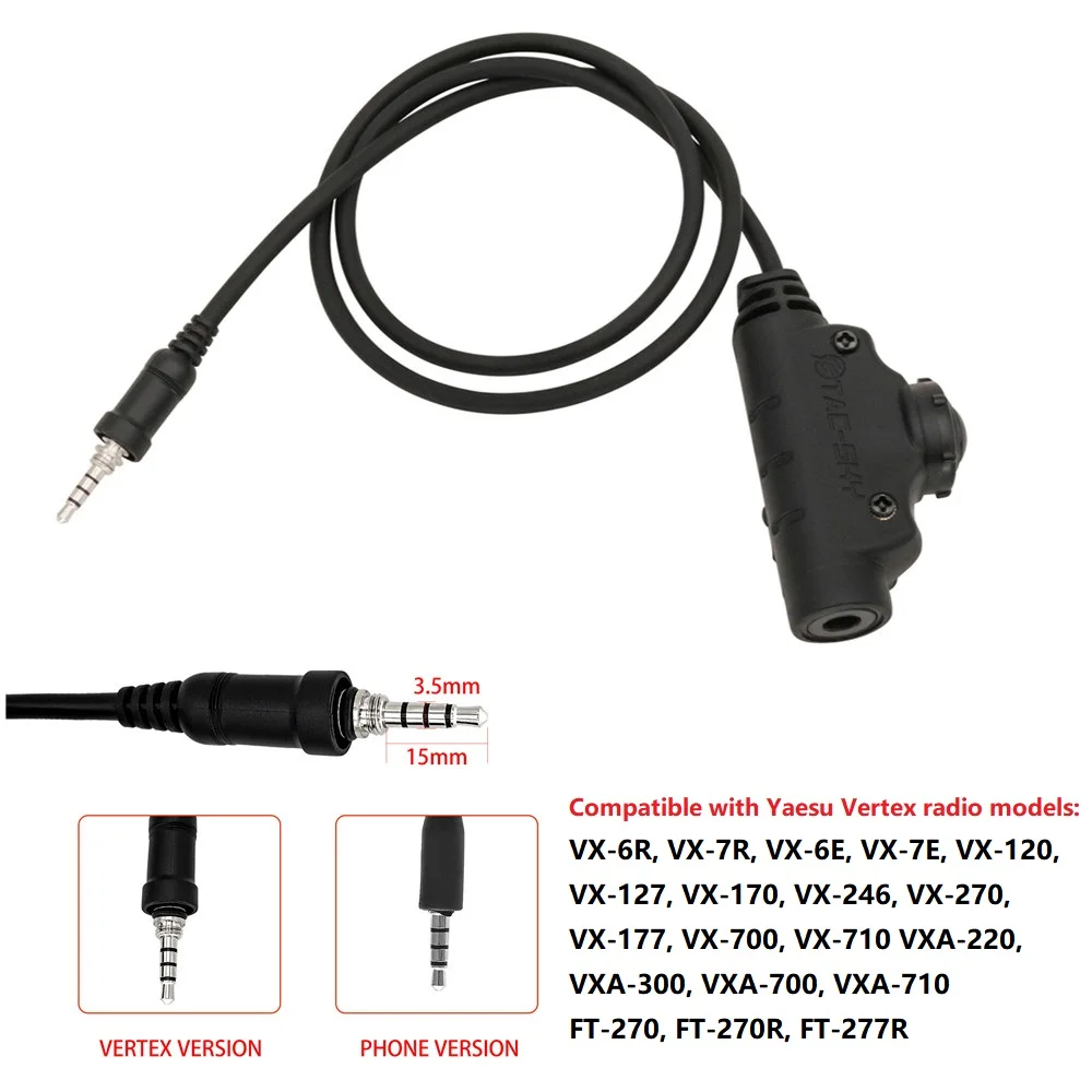 V2 U94 Ptt Tactical Comtac Sordin Airsoft Headset U94 Ptt Yaesu Vertex Plugs Vx-6R Vx-7R Vx6R Vx7R Radio Per Auricolare Tattico