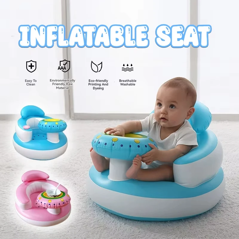 Baby Inflatable Seat for Babies 3-36 Months Built in Air Pump Infant Back Support Sofa Toddler Support Seat Chair for Sitting Up