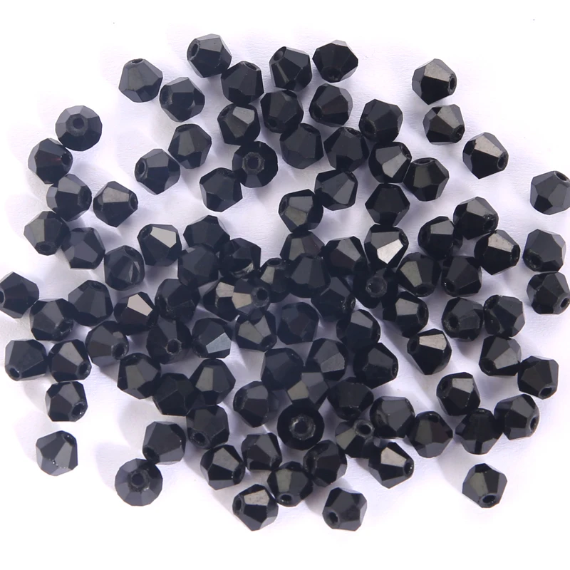 100Pcs 4MM Faceted Crystal Glass Bicone Beads for Jewelry Making and DIY Crafts