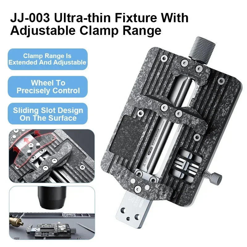 

QIANLI JJ-003 MEGA-IDEA Ultra-thin Fixture with Adjustable Clamp Range for Phone Mainboard Chip Repair Multiple Clamp Notches