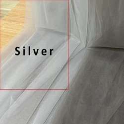 Elegant Grey Silver Soft Tulle Fabric for Wedding and Home Décor Projects (Silver)