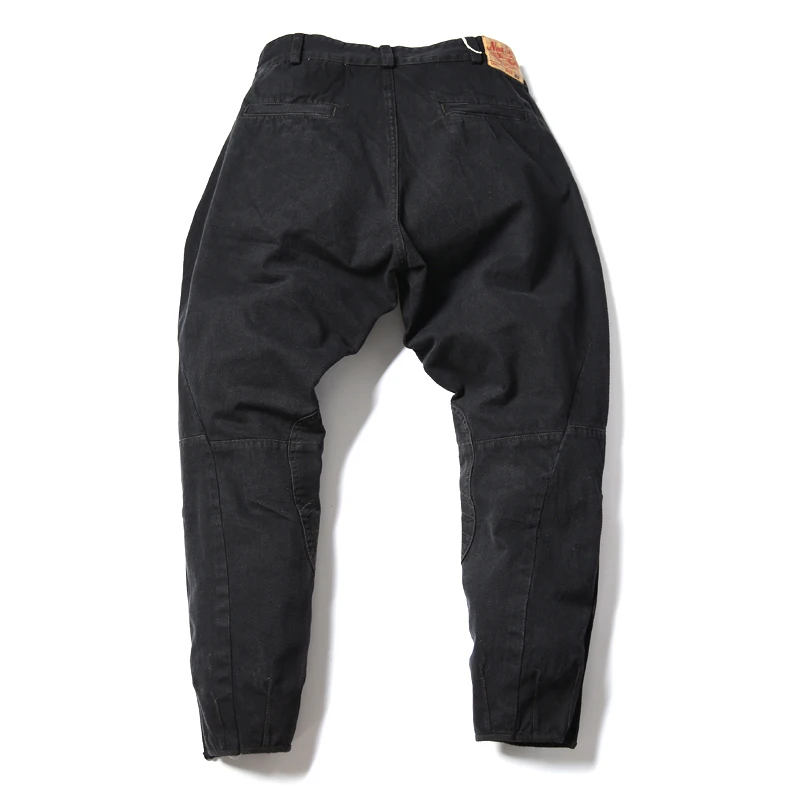 Non Stock Rugged Breeches Vintage Style Biker Pants Mens Motorcycle Trousers Black 4