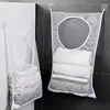 Dirty Clothes Storage Bag Basket Frame Bucket Foldable Mesh Laundry Bathroom Wall Hanging Household Clothing Organizer with Hook 4