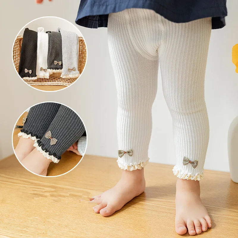 

Thicken Girls Tights for Winter Christmas Warm Baby Leggings Children Stockings 0-4 Years Knitted Bow-knot Kids Pantyhose