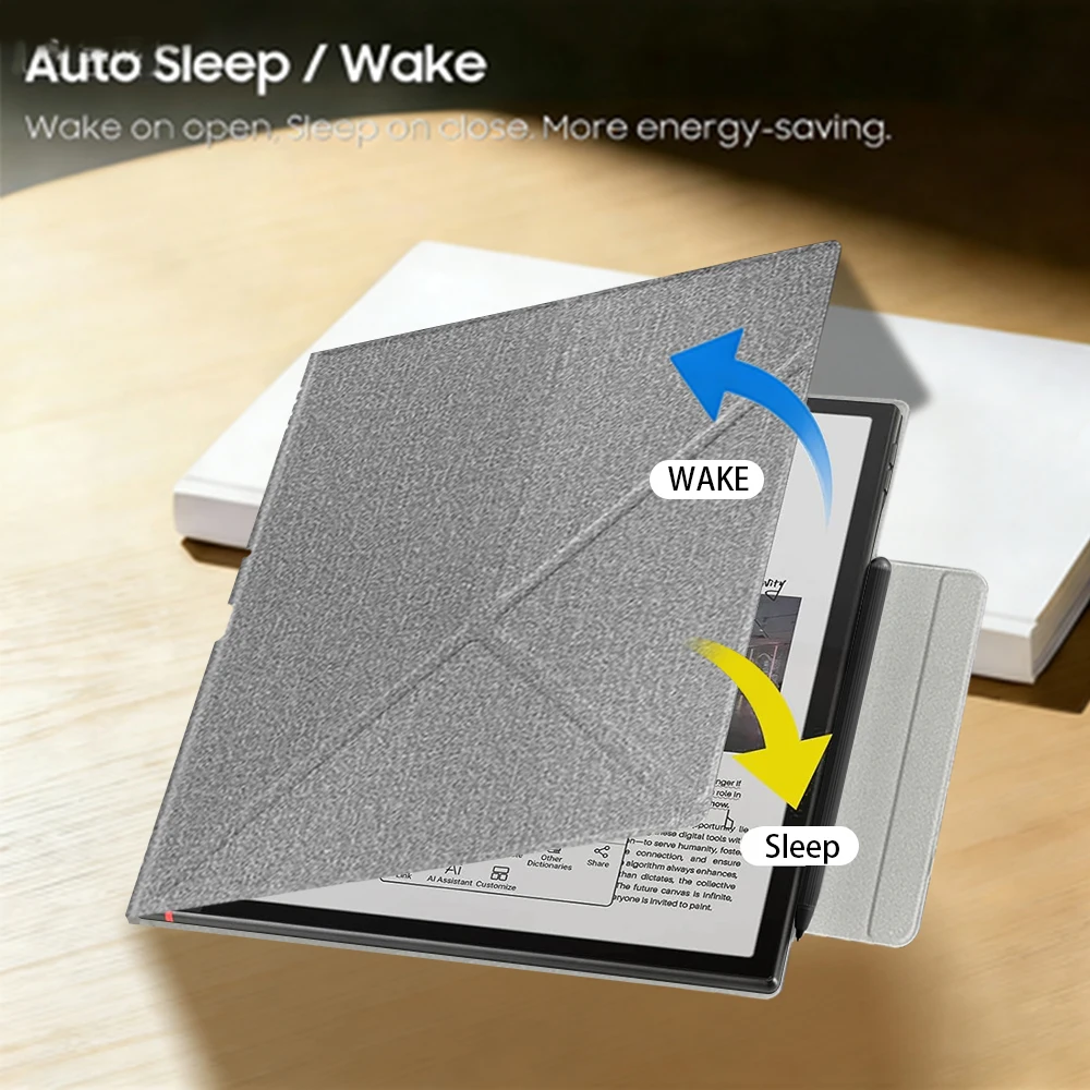 Multi-Angle Y-Fold Tablet Stand with Auto Sleep/Wake and Pencil Holder, 10.3 Smart Cover