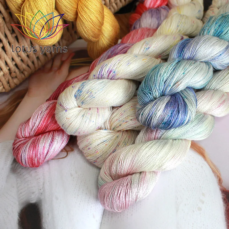 50g  Hank Handpainted Silk Yarn For Hand Knitting Crochet   Lace Weight Natural Silk 22 So Soft 5