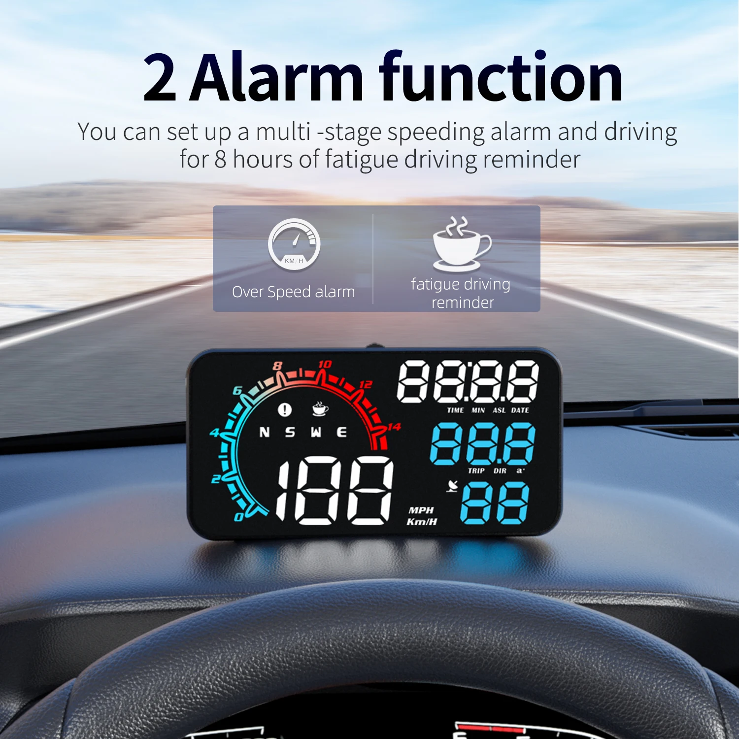 Head Up Display Car Hud GPS Speedometer Odometer Color Display Windscreen Projector Gauge