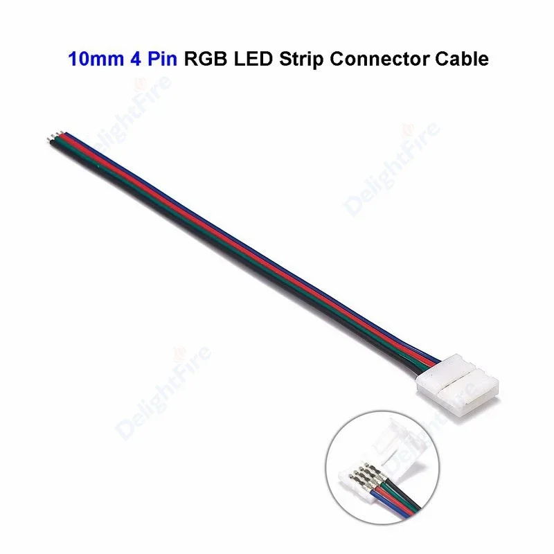 LED Strip Connector Extension Wire 2/4/5pin 8mm/10/12mm Cable 22AWG 15cm LED Tape Connectors For RGB RGBW LED Strips