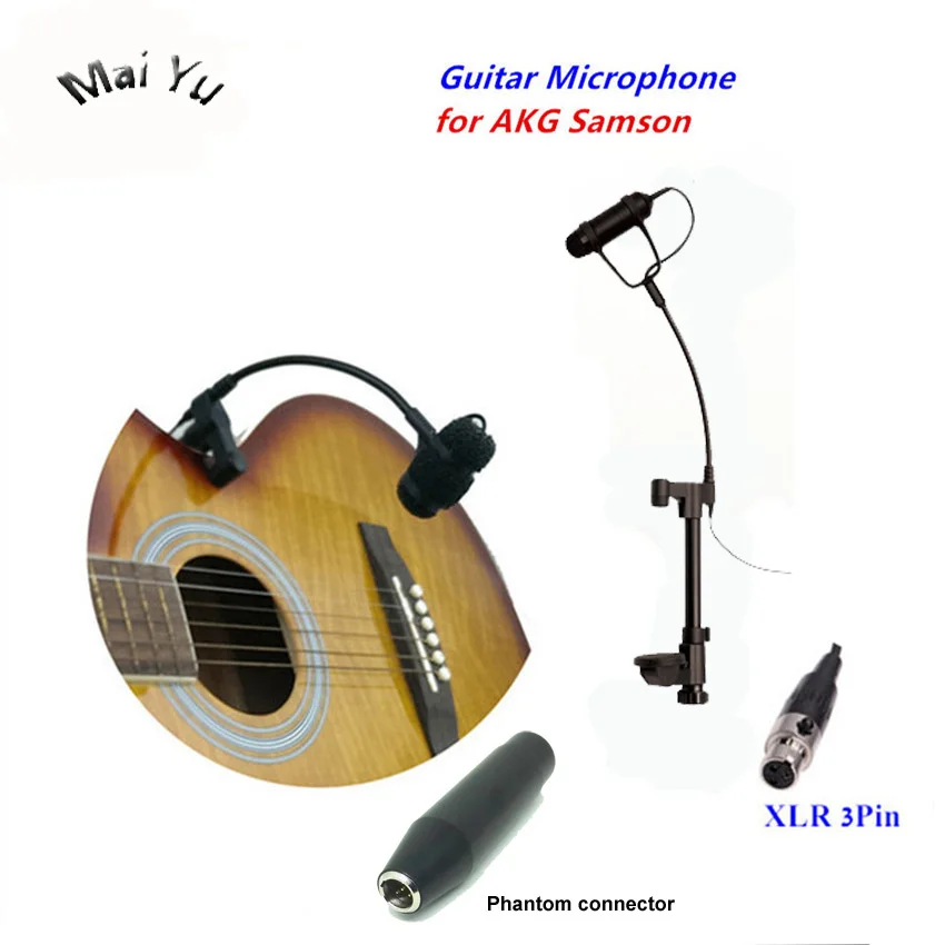 Professional Music Instrument Microphone Condenser Guitar Violin Bass Recording Pack-up for AKG Shure Transmitter Body Mic