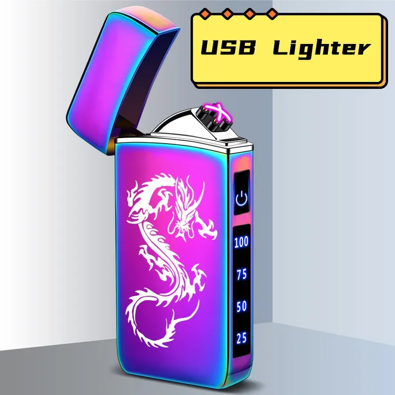 HotElectricWindproofMetalLighterDoubleArcFlamelessPlasma