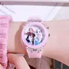 MINISO Disney Children Watch Frozen Princess Pattern Led Glowing Flash Fashion Kids Quartz Wristwatch Christmas Gifts 1