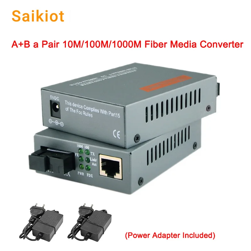 SFP Fiber Media Converter Gigabit RJ45 Ethernet Switch 10/100/1000M 3/25/120KM