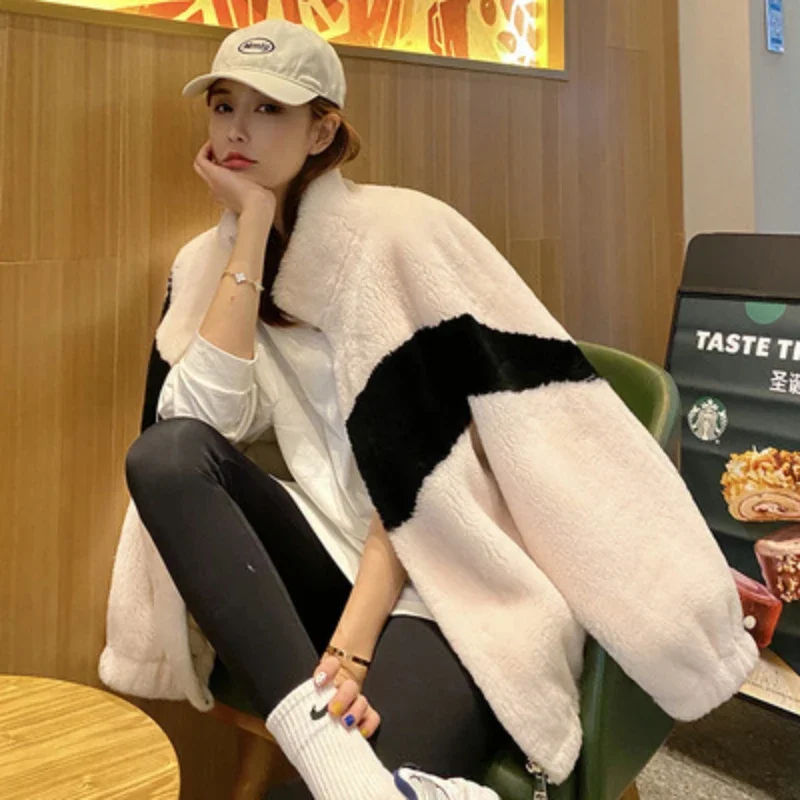 Autumn Winter Women\'s Coats Sheep Shearing Coat Women Clothing Casual Wool Coat Korean Warm Female Fur Jacket Casaco Feminino Lq