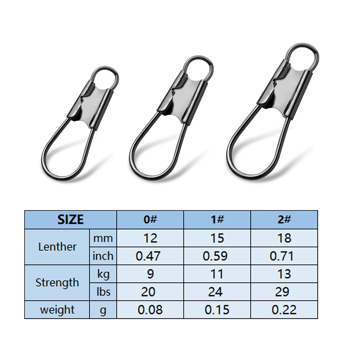 Fishing Interlock Snaps Stainless Steel Safety Snap Fishing Clip Saltwater Freshwater Quick Change Fast Clip Connector 50~200Pcs fishing snaps