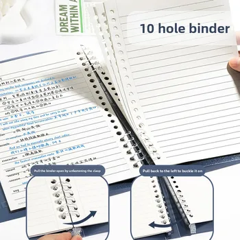 Quaderno a Fogli Mobili A5 B5 con Raccoglitore a 3 o 5 Anelli, Copertina Morbida, Ricaricabile e Staccabile, per Studenti, Scuola, Ufficio e Cancelleria