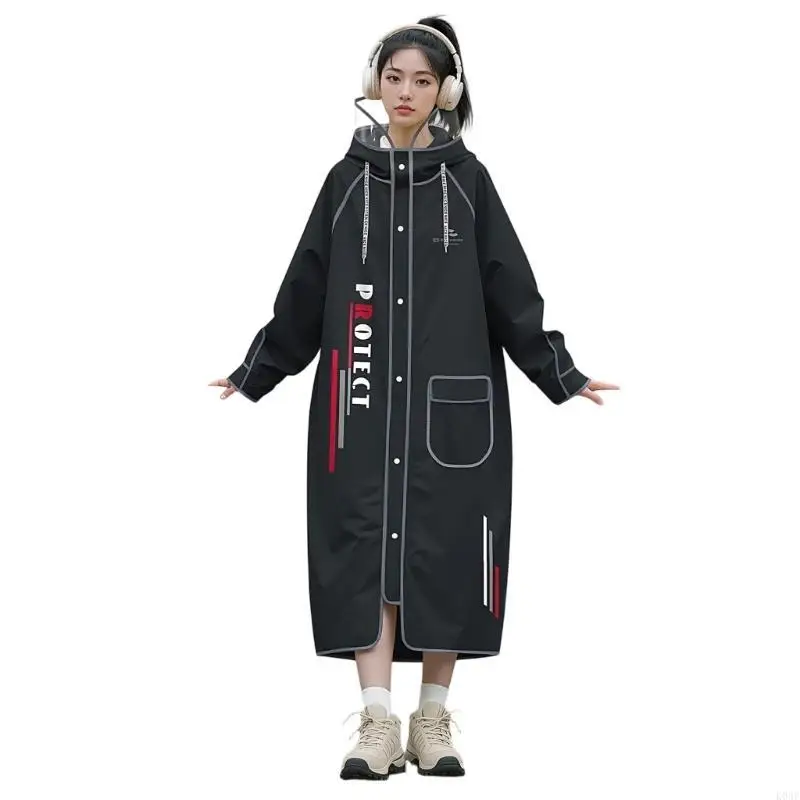 K0AF 두꺼워진 오토바이 비옷 강화 솔기 높은 가시성 반사 스트립