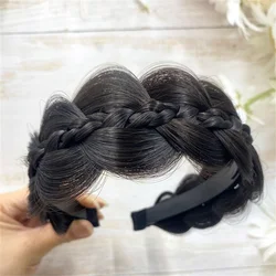Elegant Twisted Braid Headband for Women and Girls - Wide - Brimmed Hair Accessory (Brown black)