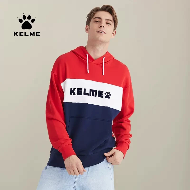 Winter Sweatshirt Men Running Tops KELME Sports Casual Sweater Autumn Winter Hooded Knit
