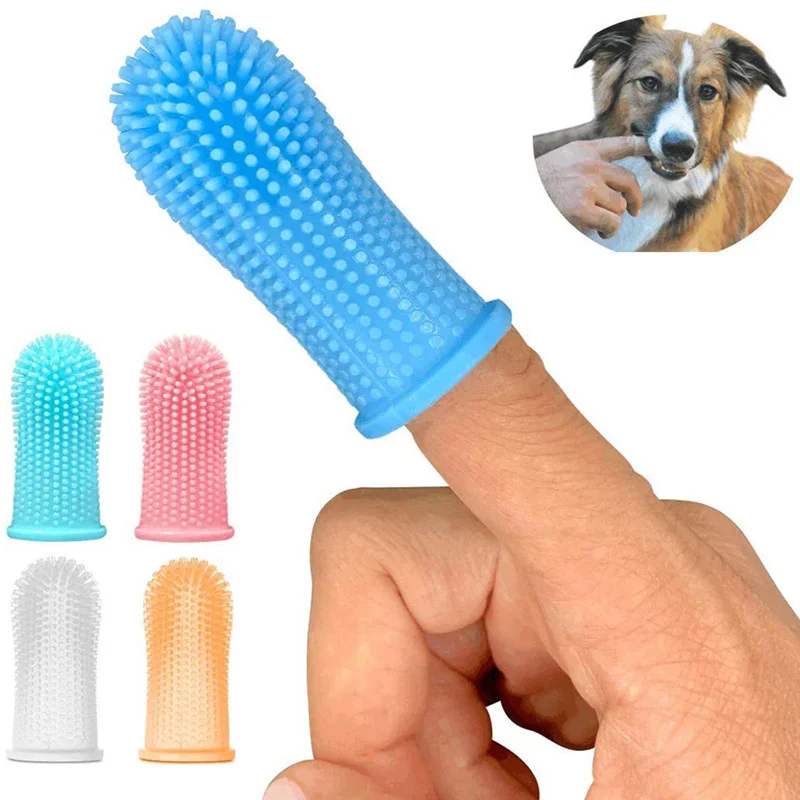 

Dog Super Soft Pet Finger Toothbrush Teeth Cleaning Bad Breath Care Nontoxic Silicone Tooth Brush Tool Dog Cat Cleaning Supplies