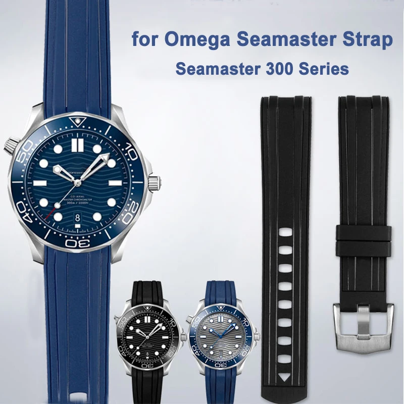 Strap für Omega Seamaster 300 PLANETEN OZEAN Curved End Gummi
