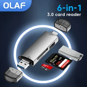 Olaf OTG Type C Micro sd кардридер Тип C к usb otg адаптер 6 в 1 USB 3,0 TF карта USB флэш-накопитель type c кардридер