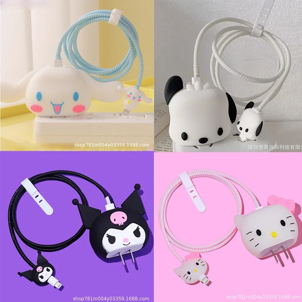 

MINISO Sanrio аниме Hello Kitty Kuromi аксессуары защита от поклевки кабель для IPhone зарядное устройство защитный чехол Подарок