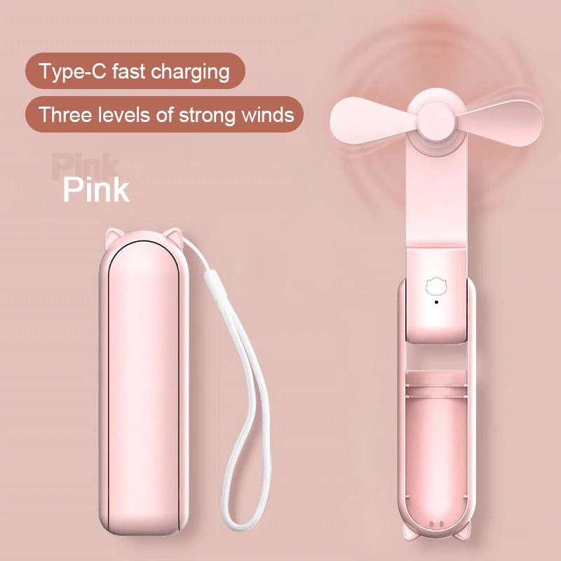 Compact Rechargeable High-Power Portable Fan with Foldable Design