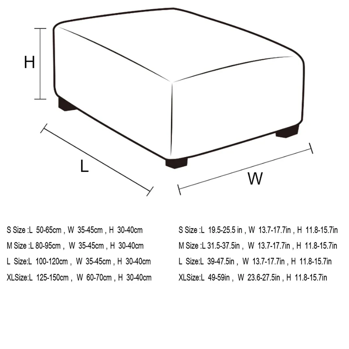 4 Szie Real Velvet Form Stretch Rectangle Folding Storage Covers Ottoman Washable Removable Footstool Protect Slipcovers 2