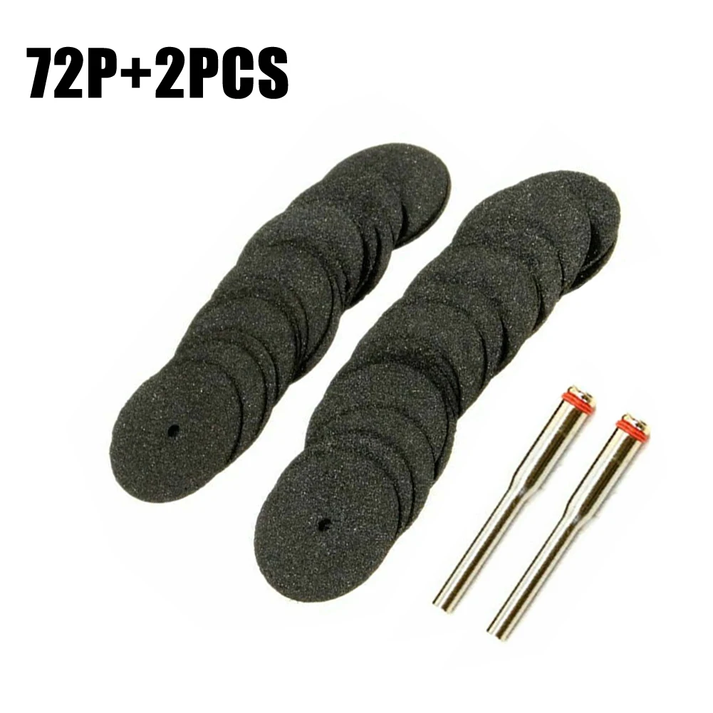72Pcs 24mmresin Cutting Discs Wheel Cutting Disc With 2pcs Connecting Rod For Rotating Tools With 3.1 Mm Mandrel Abrasive Tools