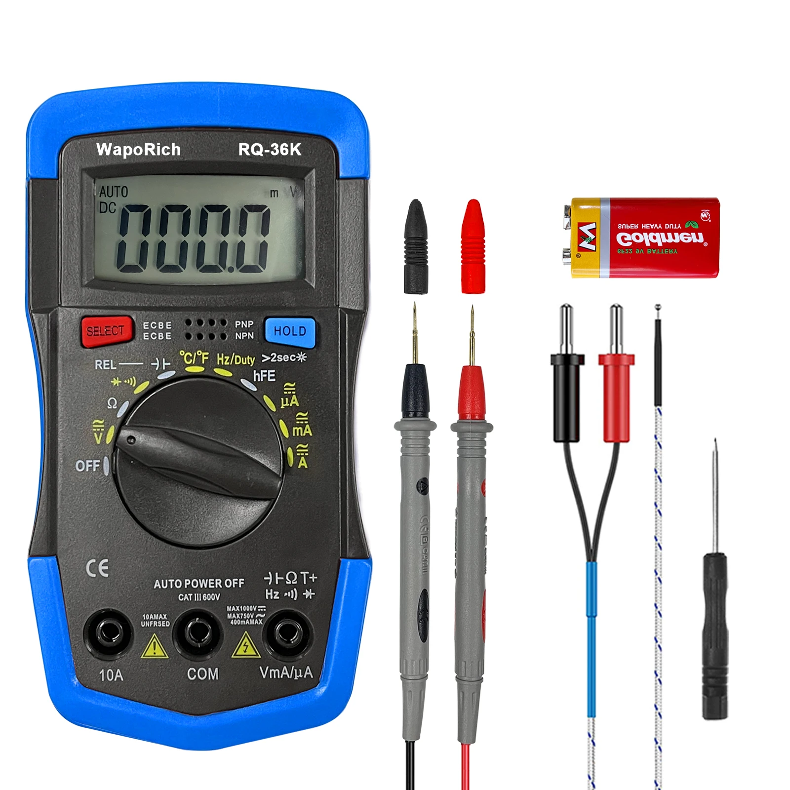 Multimeter Tester TRMS 4000 Counts Digital Multimeter with DC AC Voltmeter and Ohm Volt Amp Meter ; Measures Voltage, Current