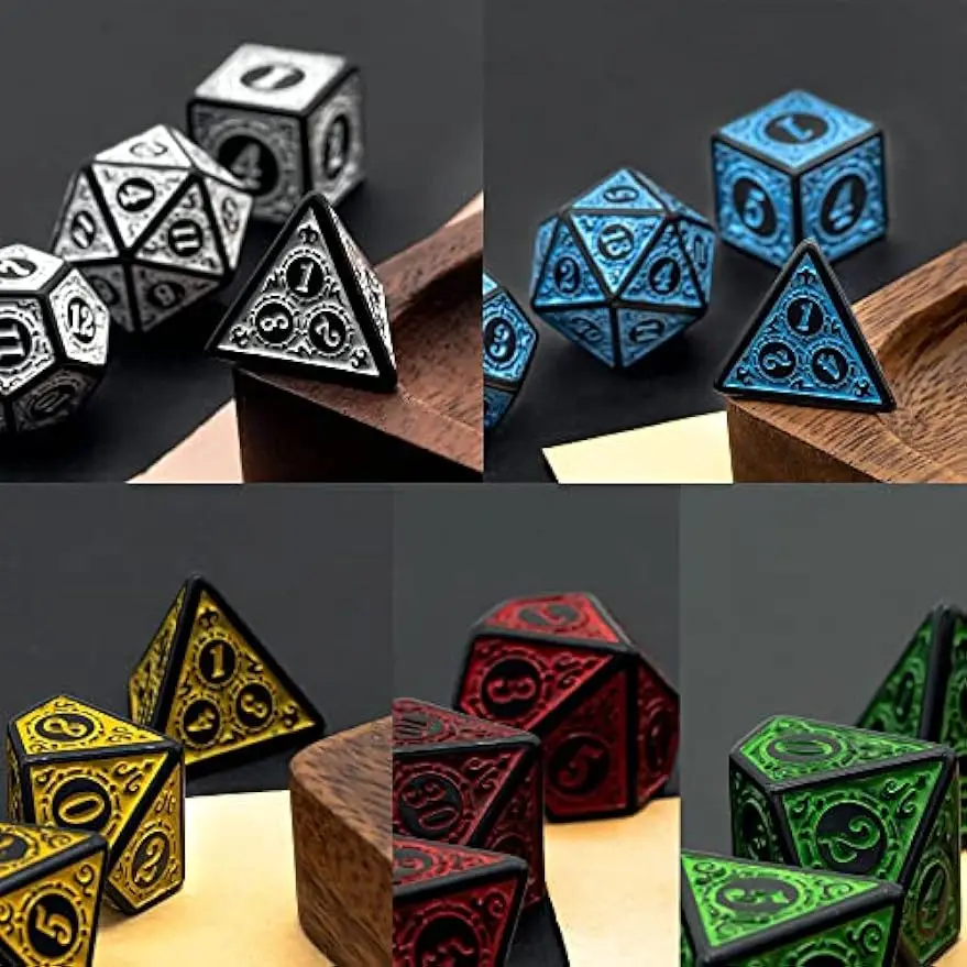 Polyhedral Dice Set 35pcs with Leather Dice Bag D&D for Dungeons and Dragons RPG MTG Table Games game dice dice set dice bag
