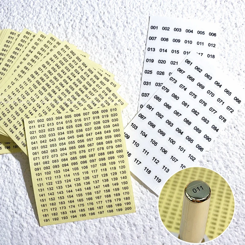 Waterproof Laser Number Label Stickers 1/4sheets DIY Craft Self Adhesive Nail Polish Lipstick Color Number Tags Sticker Number Sheet Stickers