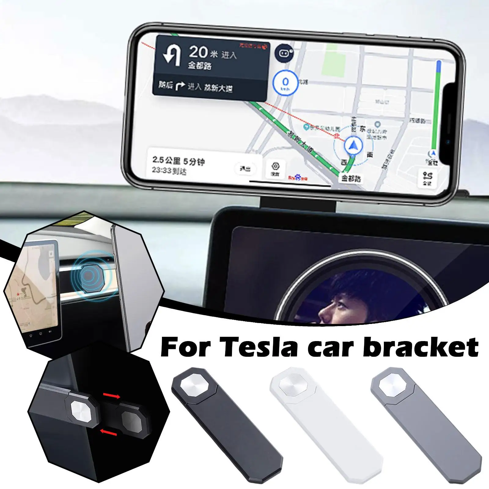 Magnetische Auto Telefon Halter Navigation Aufkleber Stehen Für iPhone 12  Magnet GPS Auto Innen Zubehör Für Tesla Modell 3 Y X S - AliExpress