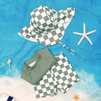 Elinfant Long Sleeve Swimsuits Baby Girls Swimwears Summer Bikini Set Kids Toddler Learn Swimming Suits Hat 6