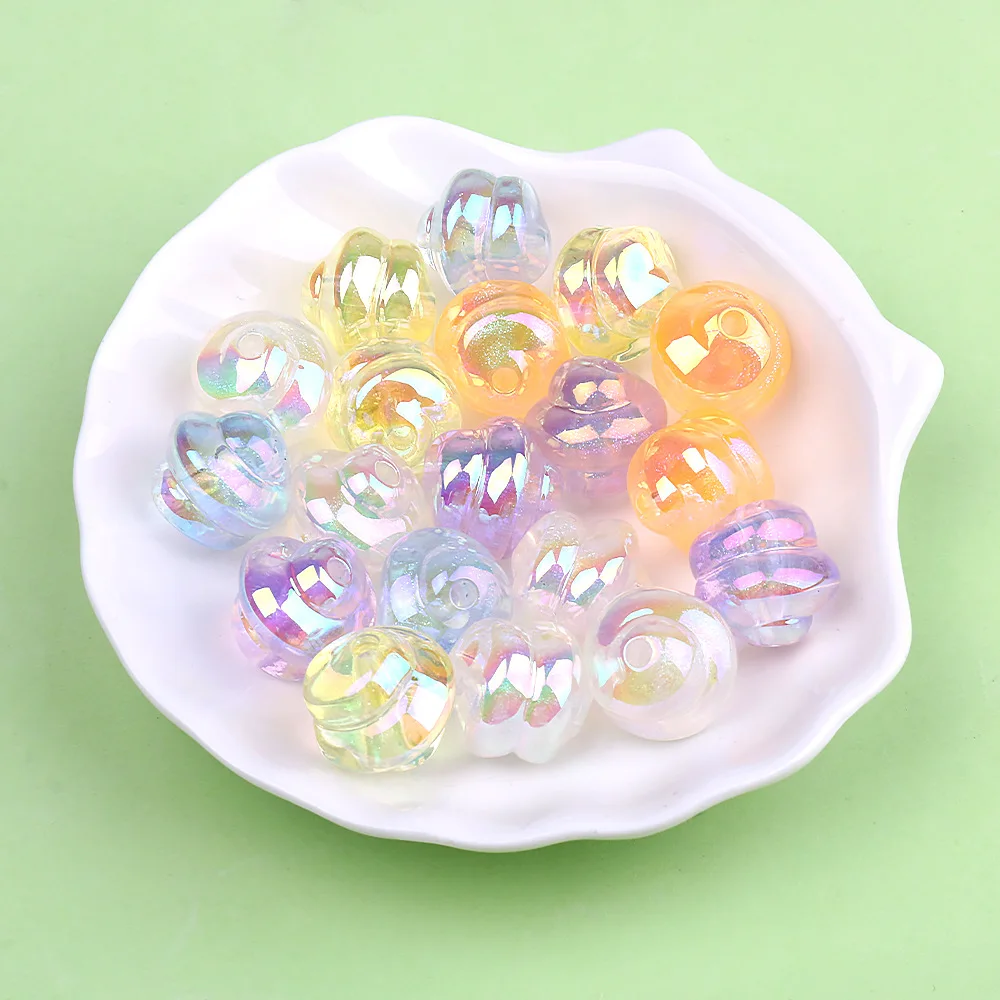 

Glitter Transparent AB Colors 16mm Twist Acrylic Beads Girl Necklace Earring Ornament Accessories Plastic Loose Geometry Beading