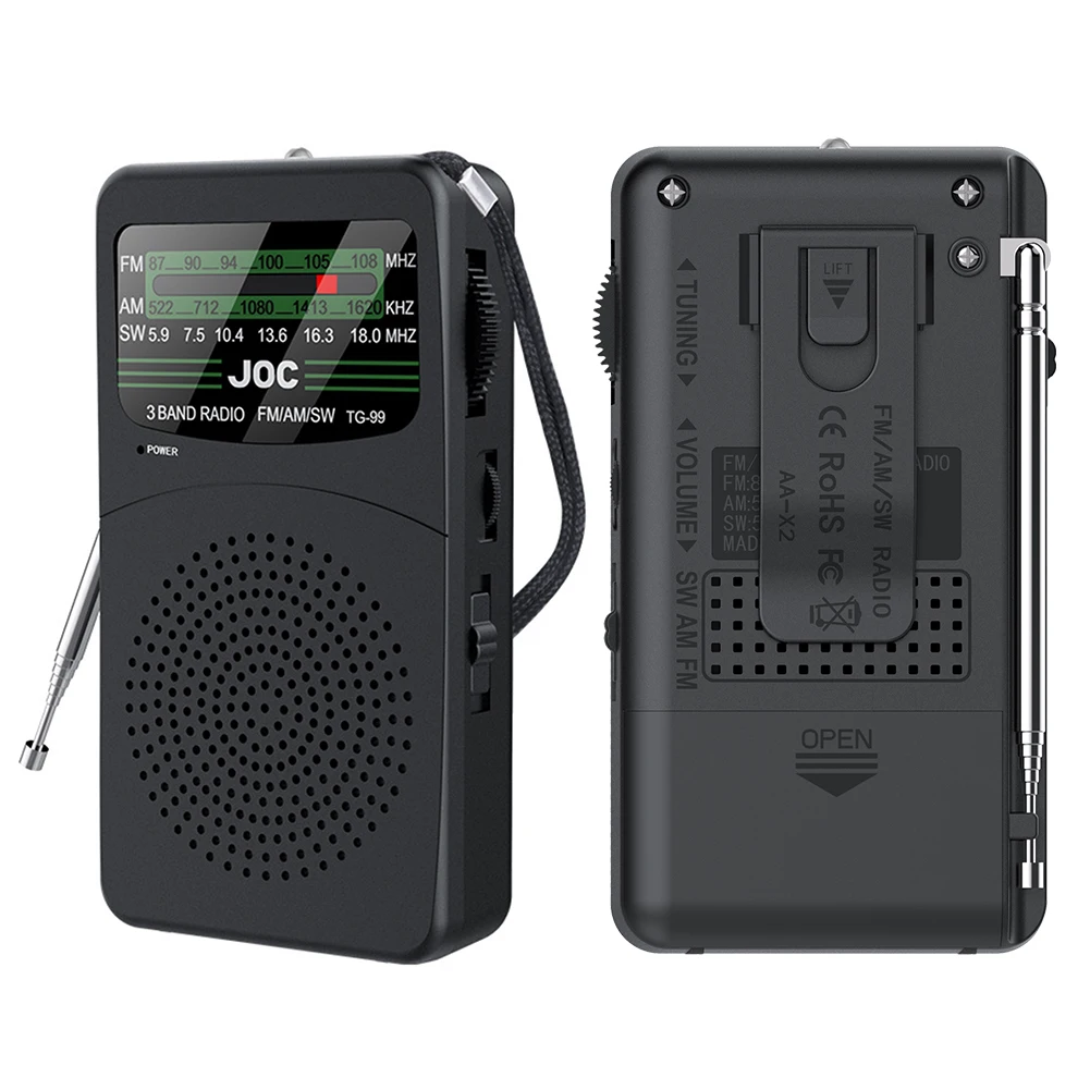 Portable Battery Operated Radio With Speaker Flashlight Emergency Radios SW AM FM Full Band Radio Receiver With Headphone Jack