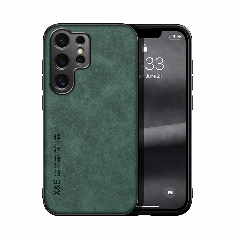 Luxury Leather Ultra Thin Phone Case with Silky Soft Feel and Car Holder