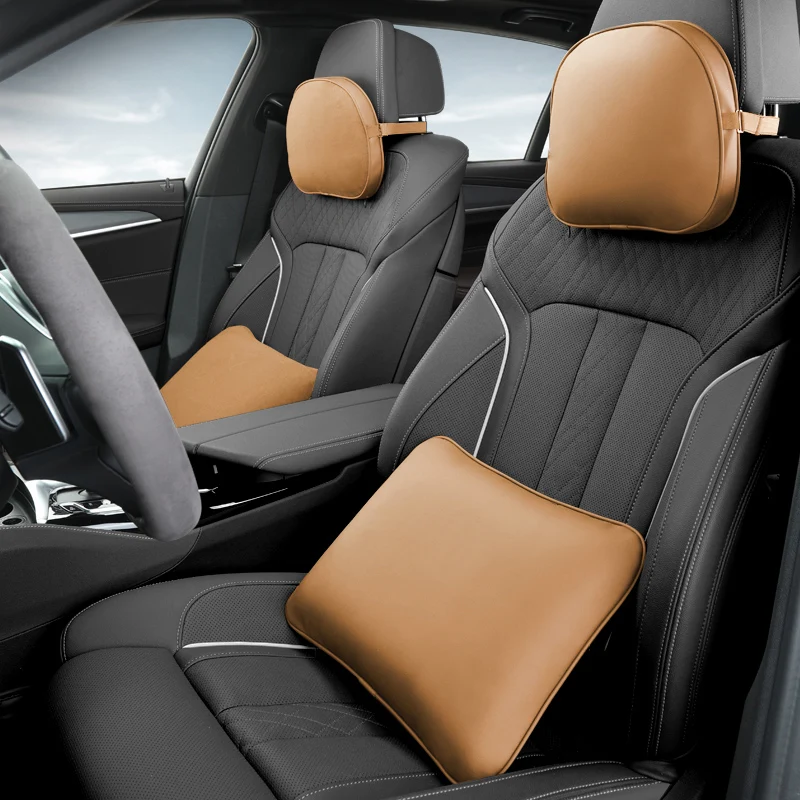 Car Neck Pillow Waist Cushion Headrest Lumbar Support Head Neck