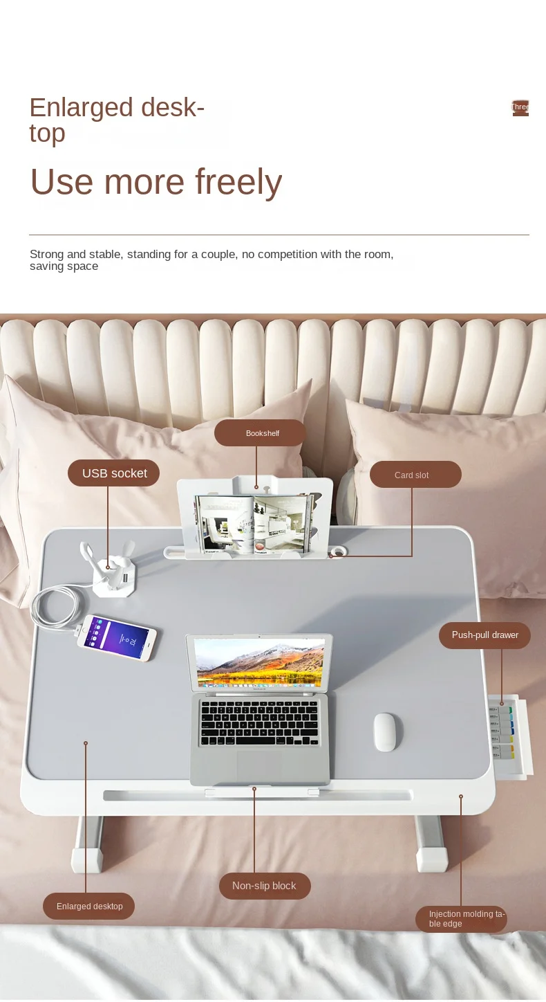 Description Picture 4 of itemFoldable Lift Bed Small Table Home Study Desk Simple Bedroom Computer Bay Window Dormitory Student Small Table