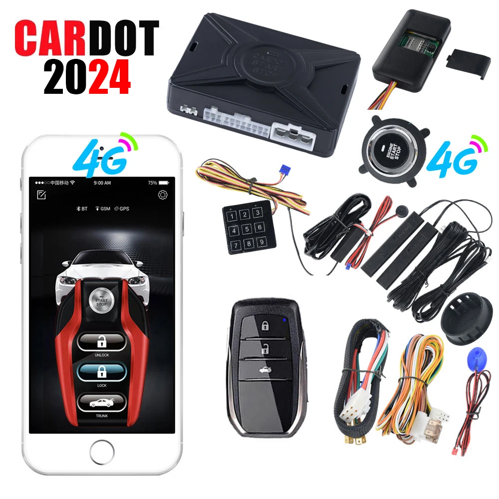 

Cardot 4g Gps Gsm Умный бесключевой доступ Дистанционное пусковое устройство запуск двигателя остановка автомобильной сигнализации